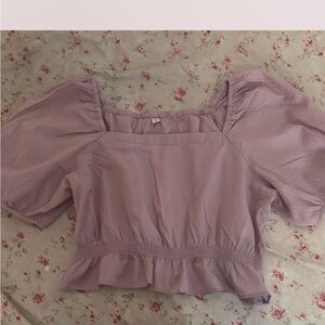 Lavender Puff Sleeve Women's Top